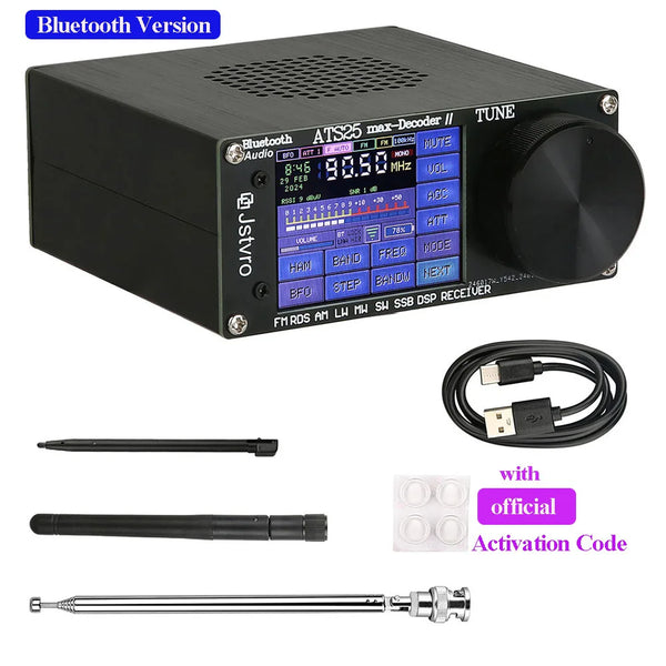 ATS25 Max Decoder II Bluetooth-Version Vollradioempfänger der zweiten Generation FM SW SSB MW LW-Empfänger 2,4-Zoll-Touchscreen
