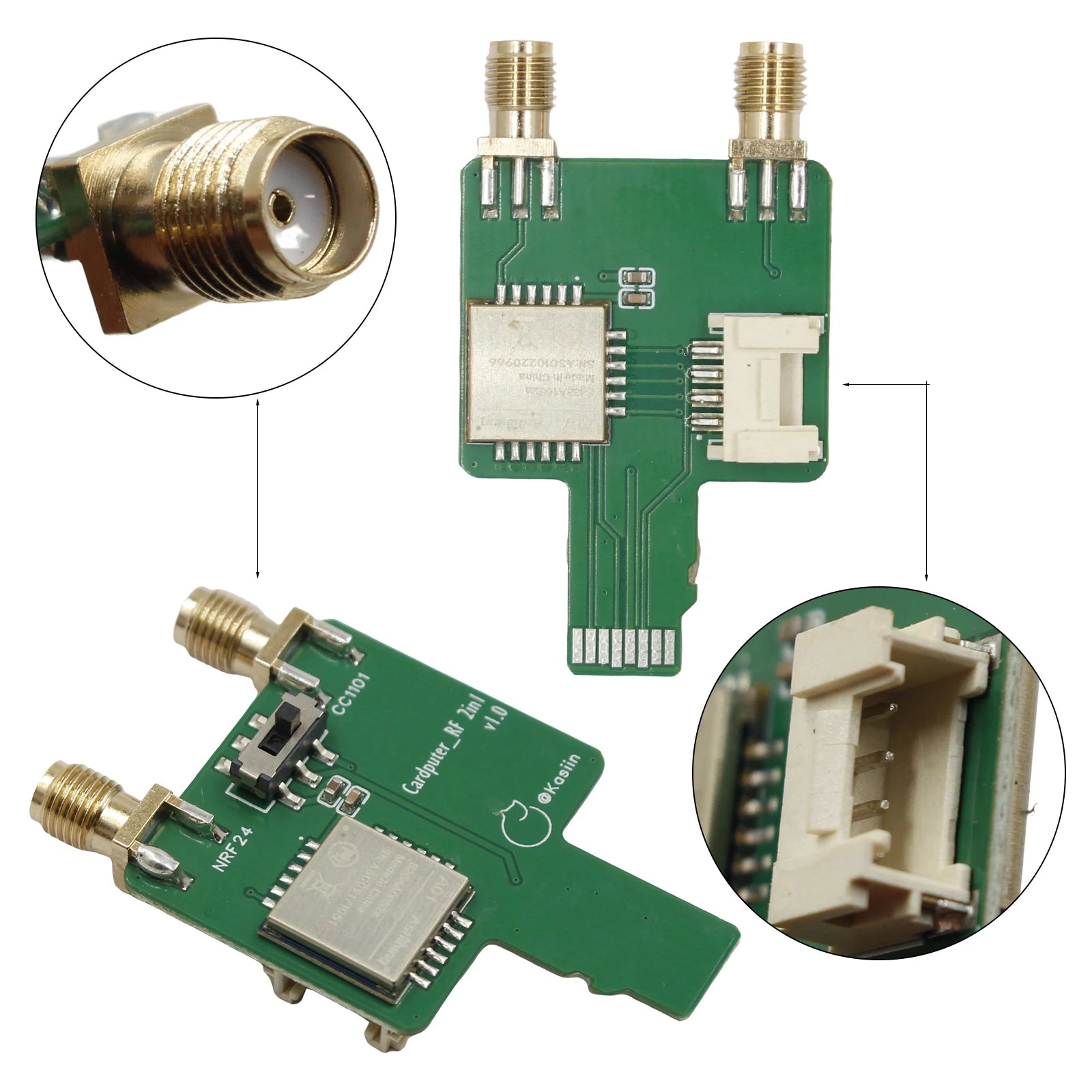 433MHz CC1101 NRF24 2-in-1 RF Module Development board for M5Stack Cardputer, Plug-and-Play Grove Port, Supports Bruce Firmware