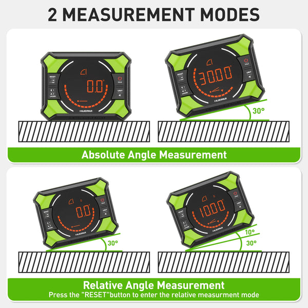 Huepar Digital Angle Gauge AG2L 3-1N-1 Digital Angle Gauge Magnetic with Laser Level detail image 5