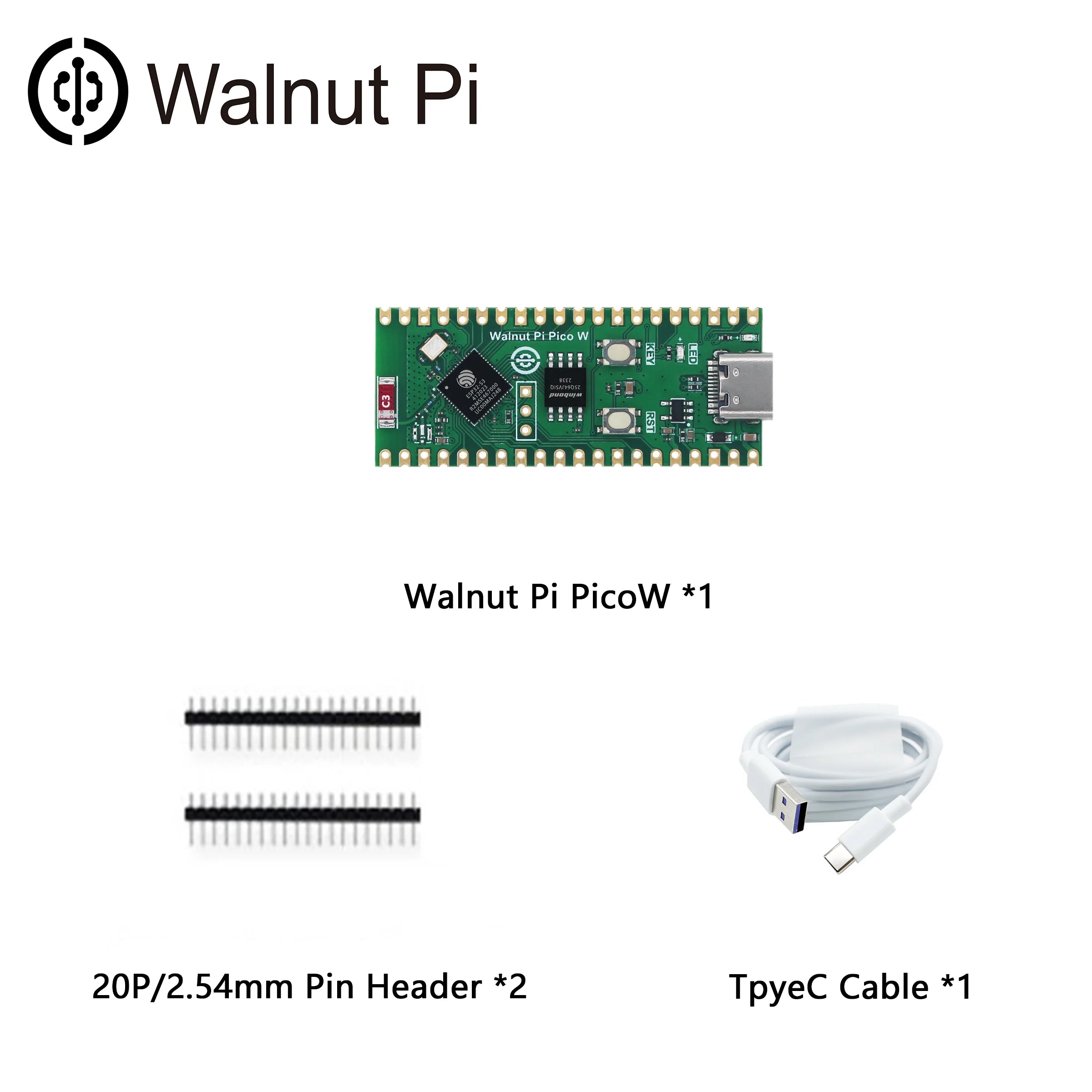 Walnut Pi PicoW ESP32-S3 S3R2 Development Board 2.4G WiFi 802.11 B/G/N+Bluetooth 5 for Raspberry Pi PicoW