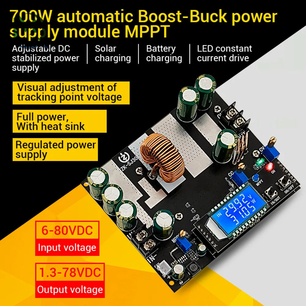 ZK-SJ30 700W High Power Auto Boost Power Module Synchronous Rectifier 30A Solar Charging detail image 3
