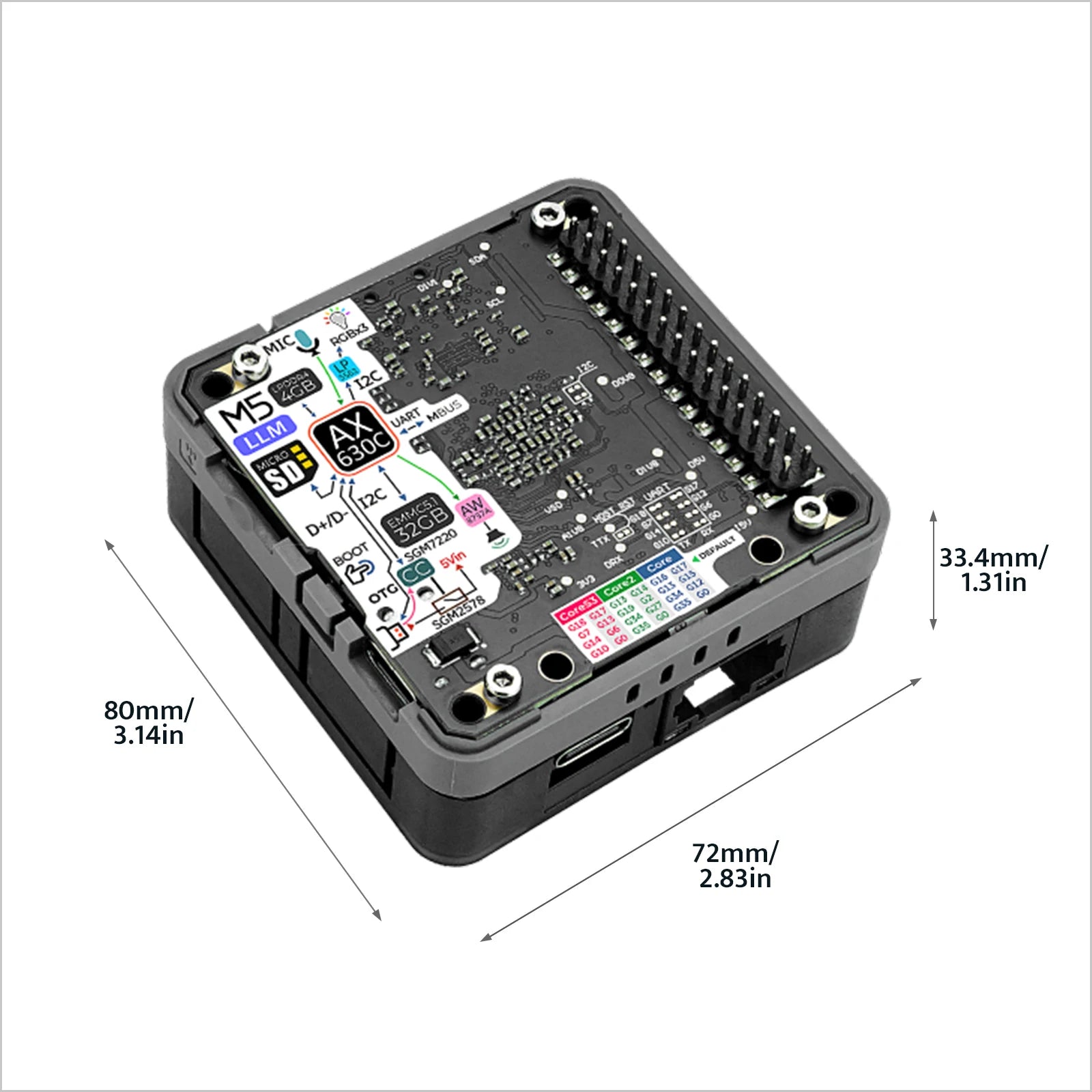 M5stack Official LLM (Large Language Model) Module (AX630C)  Edge AI Development Board Suitable for Offline Model Operation