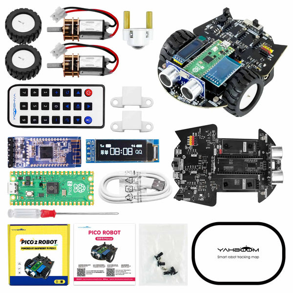 Raspberry Pi Pico 2 Robot Car Kit Programmable Car Use MicroPython Programming For DIY Electronic Project Raspberry Pi