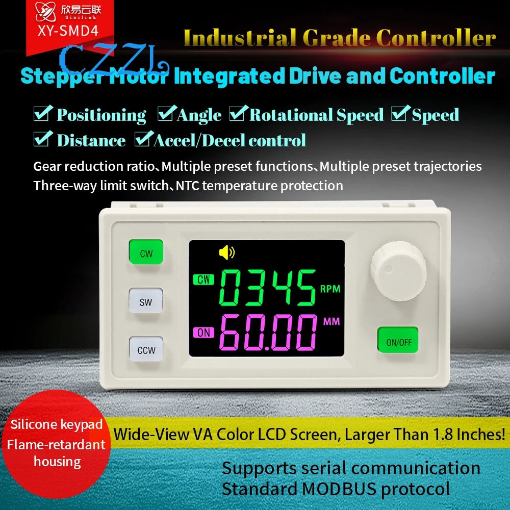 SMD4/SMD6 integrated drive 42 57 stepper motor forward and reverse control driver angle speed PLC serial communication