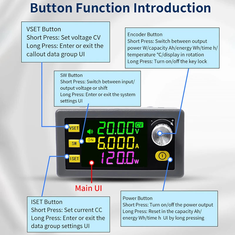 SK60 SK120 DC Buck Boost Converter CNC Adjustable Regulated Laboratory Power Supply Constant detail image 3