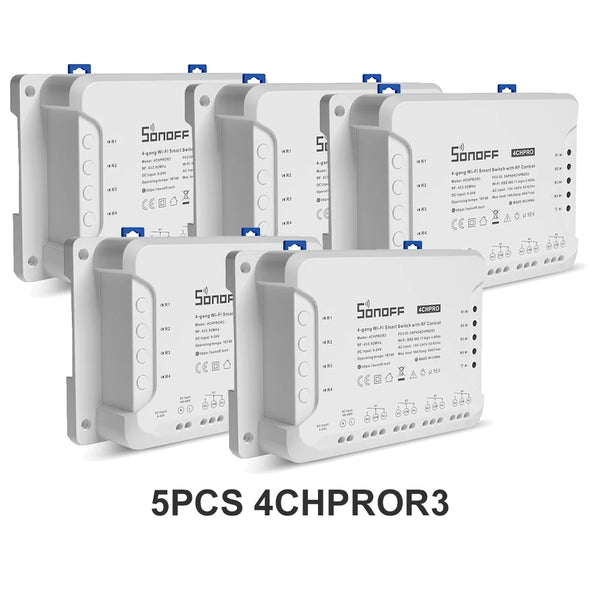 SONOFF 4CHR3 4CHPROR3 4-gang/4 Way Wifi Smart Switch 433mhz RF Control Smart Home Support Alexa Google Smartthings Alice eWeLink