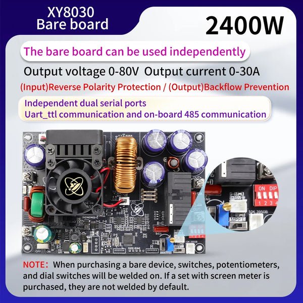 XY8030S 2400W 30A Buck DC Digital Power Supply Adjustable Step-Down Converter MPPT Charging 12-90V To 0-80V WIFI 485 IR 433 Set