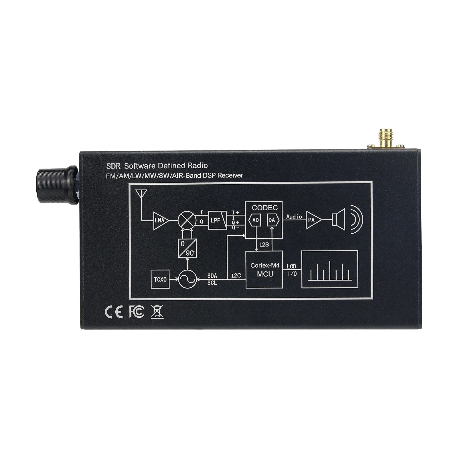 HamGeek DSP-01 SDR-Radioempfänger, DSP-Digitaldemodulation, CW/AM/SSB/FM/WFM mit 4,3-Zoll-IPS-LCD
