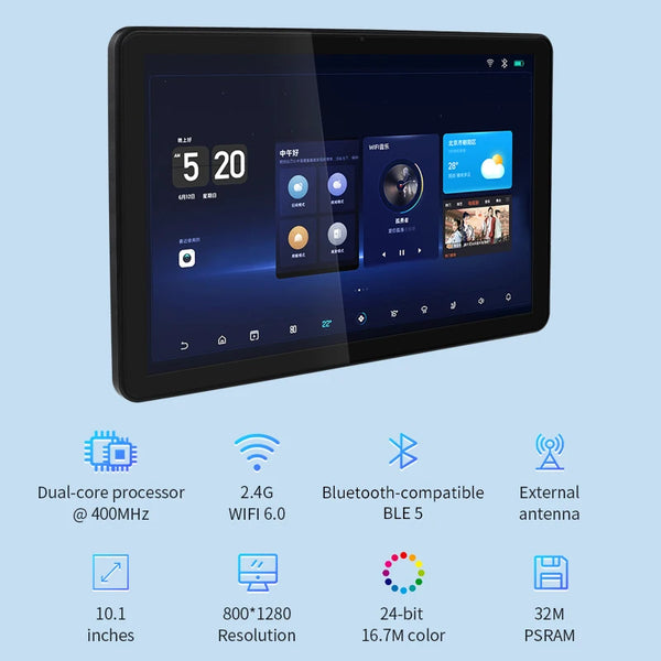 ESP32P4 Development Board 10.1 Inch 1280*800 Screen WiFi BT Type-C for Arduino LVGL ESP-IDE Smart Home Optional Speaker Battery