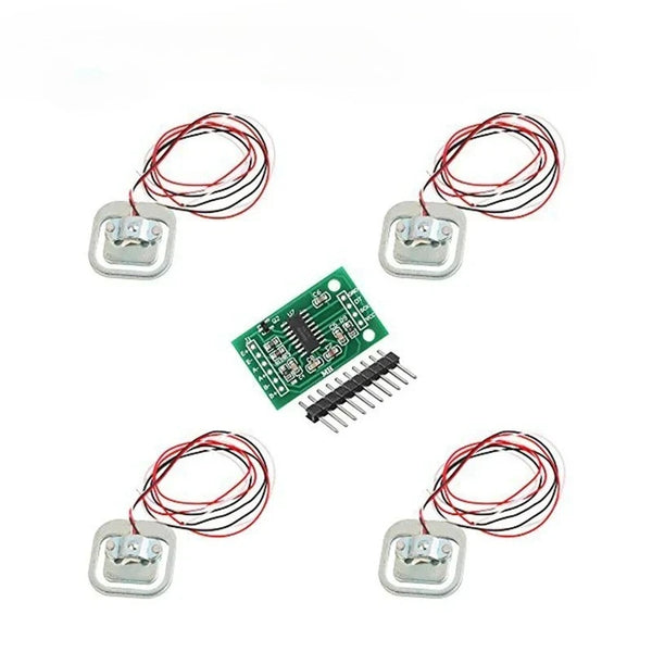 High Precision HX711 Load Cell Module with 4PCS 50kg Weight Sensors - DIY Electronic Scale Kit for Accurate Pressure Measurement