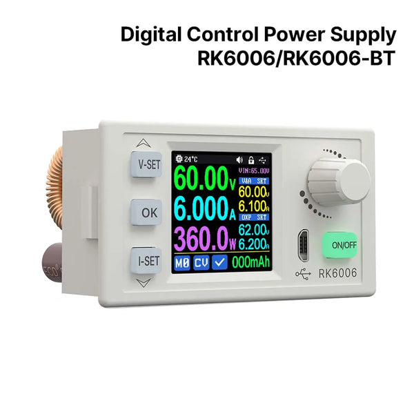 RK6006 DC Regulated Power Supply 6A 60V DC to DC Step Down Voltage Bench Firmware Upgrade USB Stabilized Voltage Buck Converter