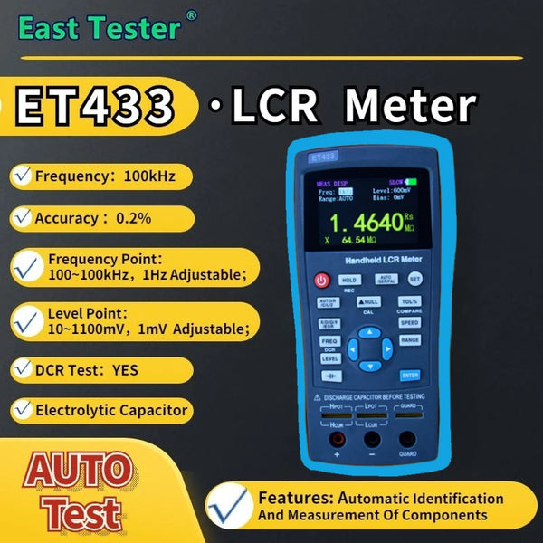East Tester LCR Digital Bridge Meter ET43 USB Handheld Hochpräzise Kapazität Induktivität Widerstand Test Digitalanzeige 