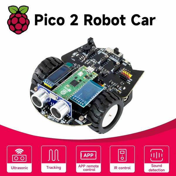 Raspberry Pi Pico 2 Robot Car Kit Programmable Car Use MicroPython Programming For DIY Electronic Project Raspberry Pi