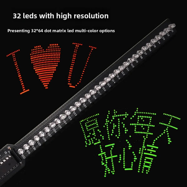 Shake Stick ElectronicDIYKit 32BitLEDFlashing light51Single-chip Microcomputer Production Board Soldering Practice Kit
