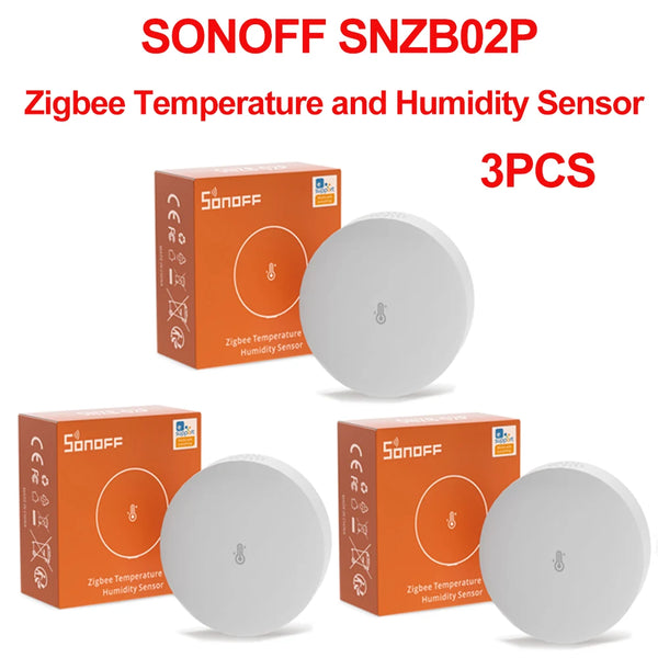 SONOFF SNZB-02P Zigbee Temperature and Humidity Sensor High Accuracy & Fast Refresh Zigbee 3.0 Compatible Comfort Alert eWelink