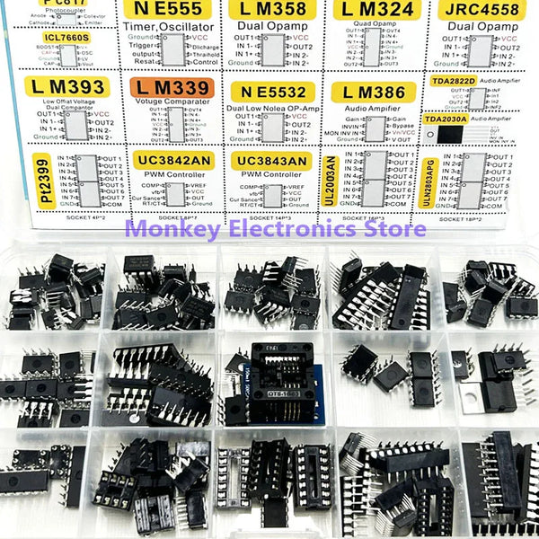 150pcs Integrated Circuits Chips Boxed PC817 ICL7660 NE555 LM358 JRC4558 LM393 LM339 Repair Appliances Send Clip Send Adapter