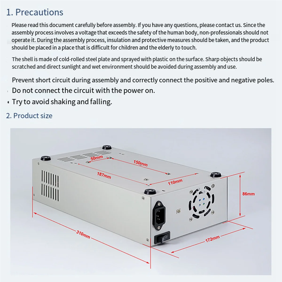 NUEVO Y CALIENTE RD RD6012 RD6018 Fuente de alimentación conmutada 65V 800W Fuente de alimentación digital Carcasa S800 para kit convertidor de voltaje de carcasa de hierro