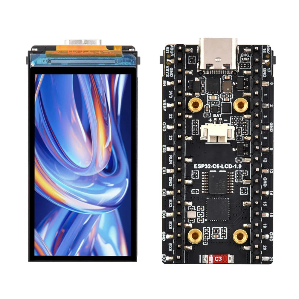 ESP32-C6 1.9 Inch Capacitive Touch Display IPS 170×320 LCD Camera Touch Option Supports WiFi Bluetooth Development Board ESP-32