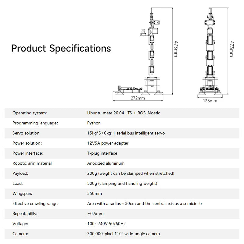 Yahboom DOFBOT SE Robotic Arm AI Vision Robot Virtual Machine Version 6DOF with ROS Python Programming For Windows Computer