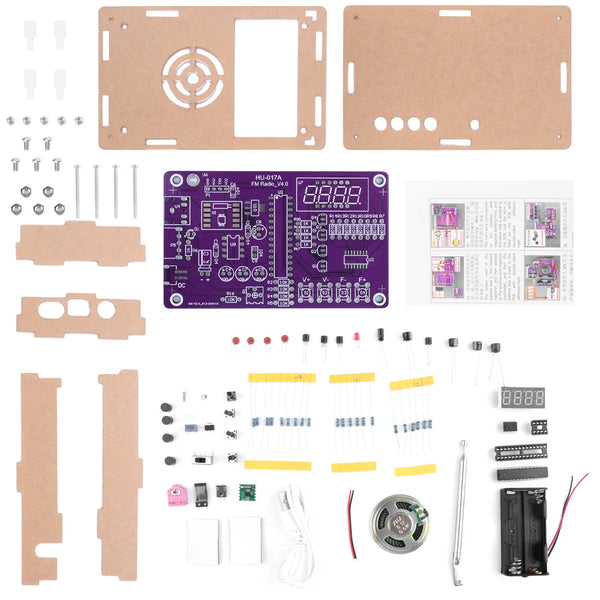HU-017A/B RDA5807S Kit radio FM fai da te con componenti elettronici, set di apprendimento 87-108 MHz, kit elettronico fai da te