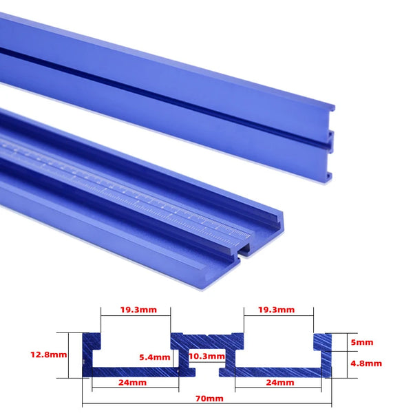 Type-70 T-slot Miter Track 600/800/1000mm Chute Track Stop Limit Aluminum Alloy Guide Rail for Table Saw Carpenter DIY Tool