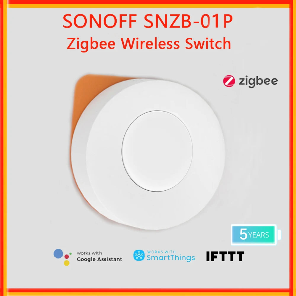 SONOFF SNZB-01P Zigbee Wireless Switch Custom Button Action Trigger Alexa Routines Emergency Button Smart Home Automation Module
