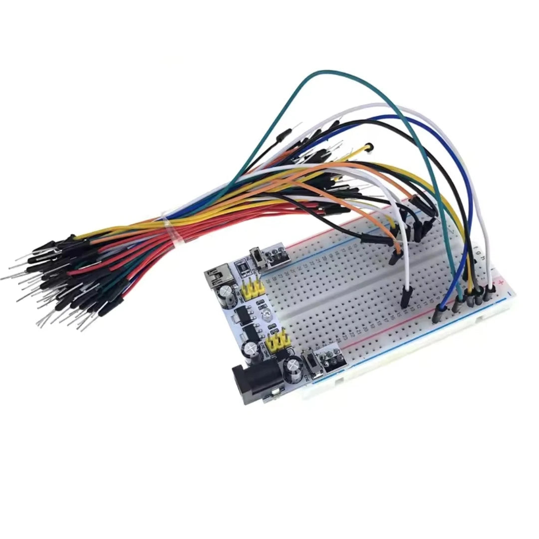 MB-102 Breadboard 400 830 Points Solderless PCB Prototype Board MB102 Power Module 65 Flexible Jumper Wires Test Develop DIY Kit