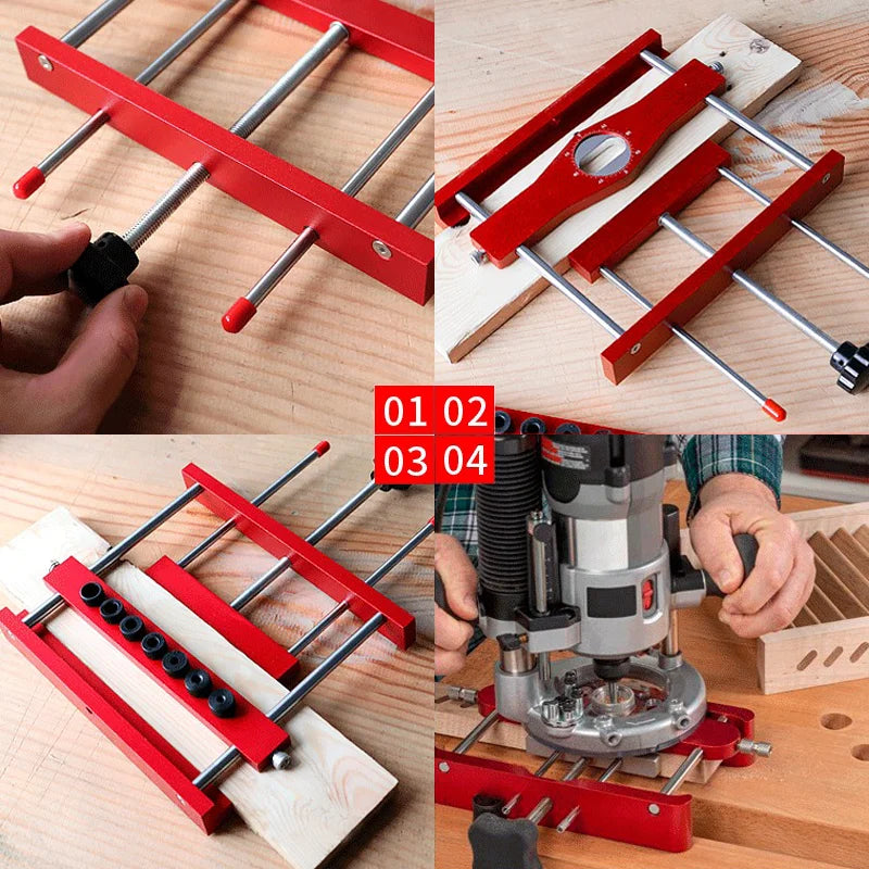 Woodworking 2 in 1 Punch Locator Gadget Precision Mortising Jig and Loose Tenon Joinery Jig Wood Engraving Machine Punching Tool