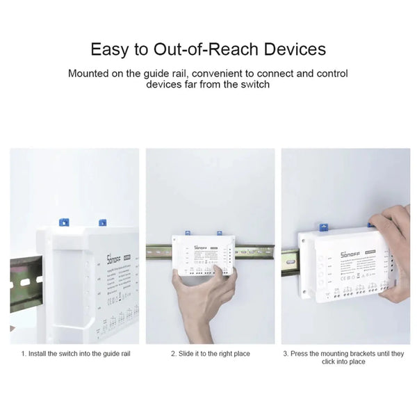 SONOFF 4CHR3 4CHPROR3 4-gang/4 Way Wifi Smart Switch 433mhz RF Control Smart Home Support Alexa Google Smartthings Alice eWeLink