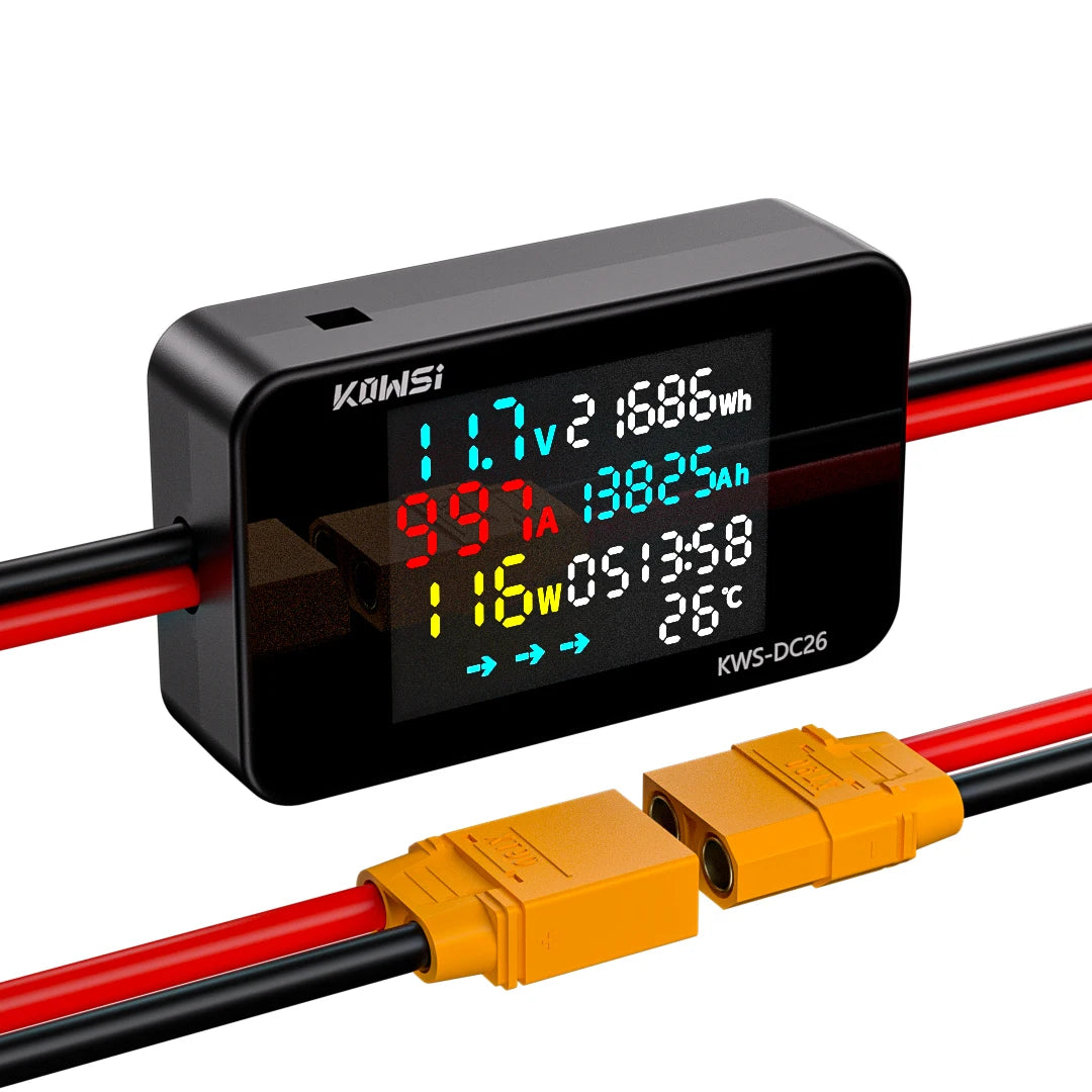 Battery Charging Tester Voltmeter Ammeter DC8-80V Voltage Current Power Test XT60 XT90 Interface For Electric Vehicle Motorcycle