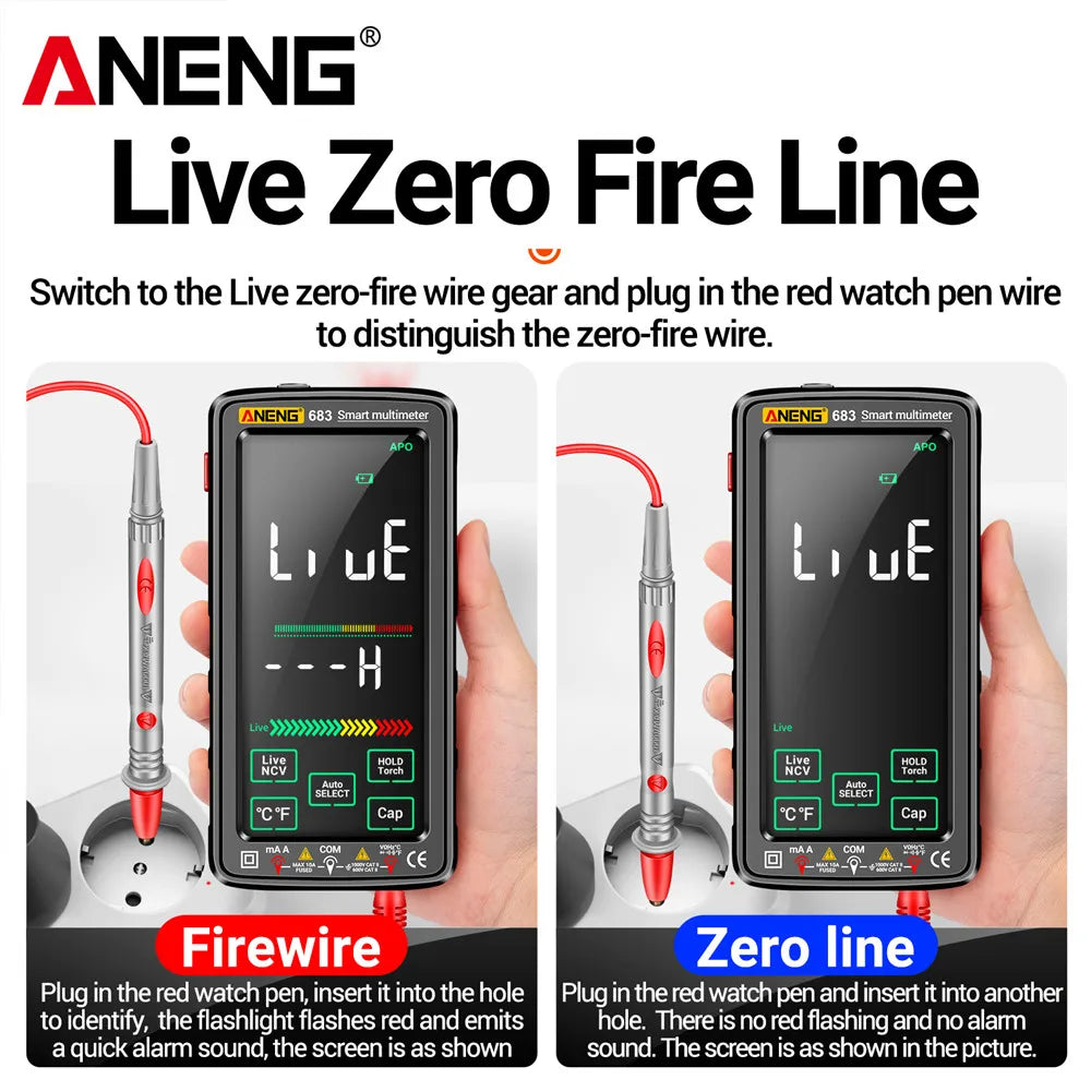 ANENG 683 Smart Multimeter Rechargeable High-end Touch 6000 Counts Multimetro Test Multitester AC/DC Voltage Tester Current Tool