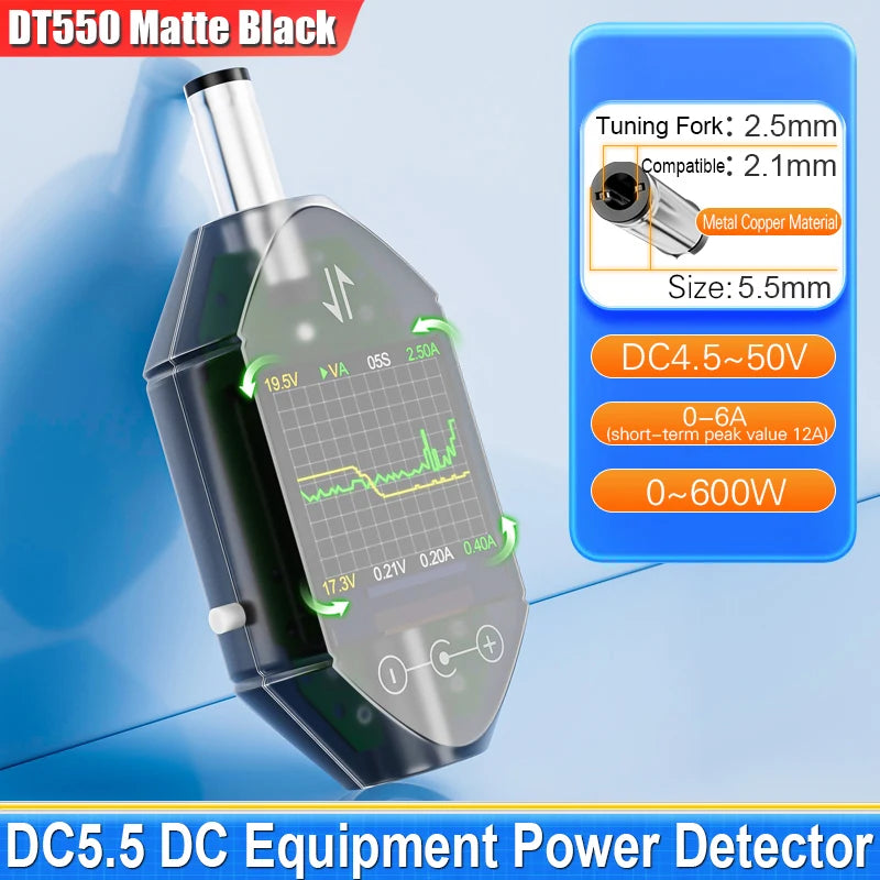 600W DC4.5-50V Max 12A High Precision Digital Voltage Current Tester DC5.5x2.5 Instrument Power Capacity Meter DT550