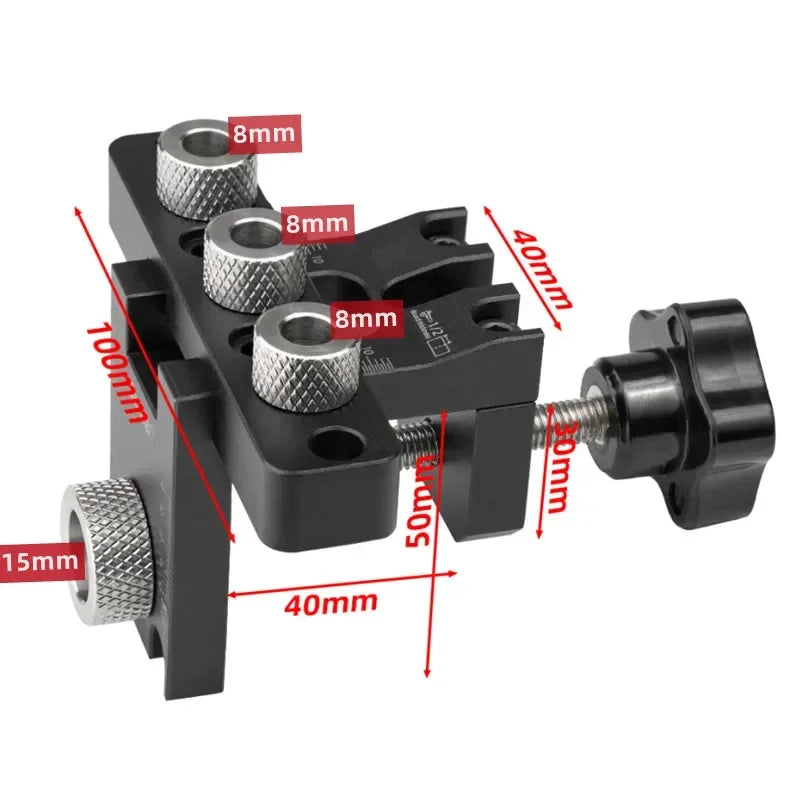 3-In-1 Precision Jig Dowel Cam Jig Versatile Woodworking Kit for DIY Hole Drilling Guide Woodworking Position Locator Puncher