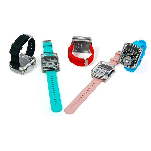 Kit fai da te per orologio elettronico, display digitale a tubo LED, microcontrollore, assemblaggio di circuiti stampati, pratica di saldatura creativa.