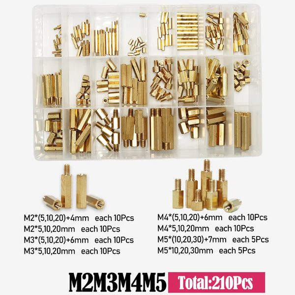 M2 M2.5 M3 M4 M5 Motherboard Standoffs Screws Nuts Kit for DIY Electronic PCB Circuit Hex Pillar Mount Male Female Brass Spacer
