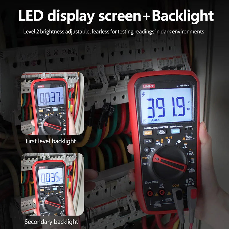 UNI T Professzionális digitális multiméter teszter UT15B MAX 1000V AC DC feszültségmérő kondenzátor teszter True RMS elektromos multiméter