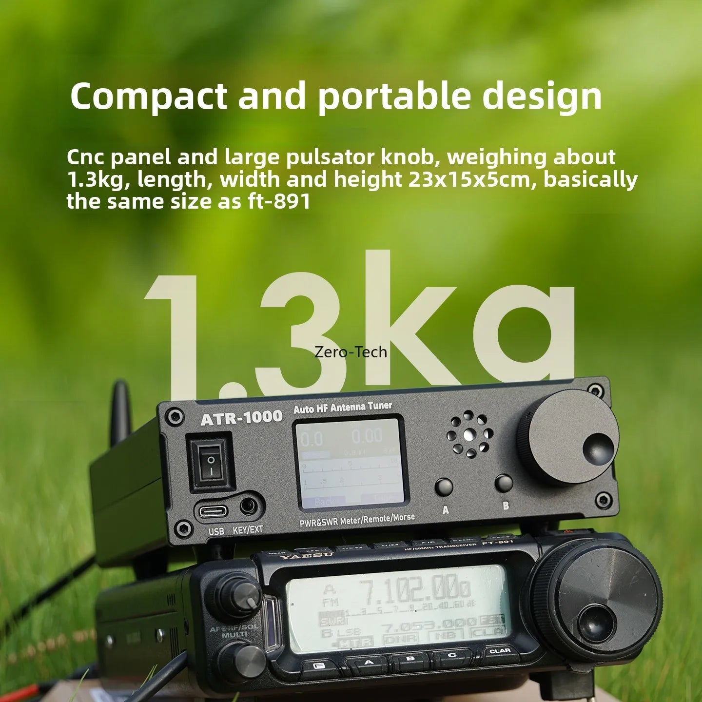 Sintonizador de antena automático ATR-1000 de 1000 W, 1,8-30 MHz, para radio HF de onda corta con control remoto inteligente WIFI para YAESU, ICOM y Kenwood.