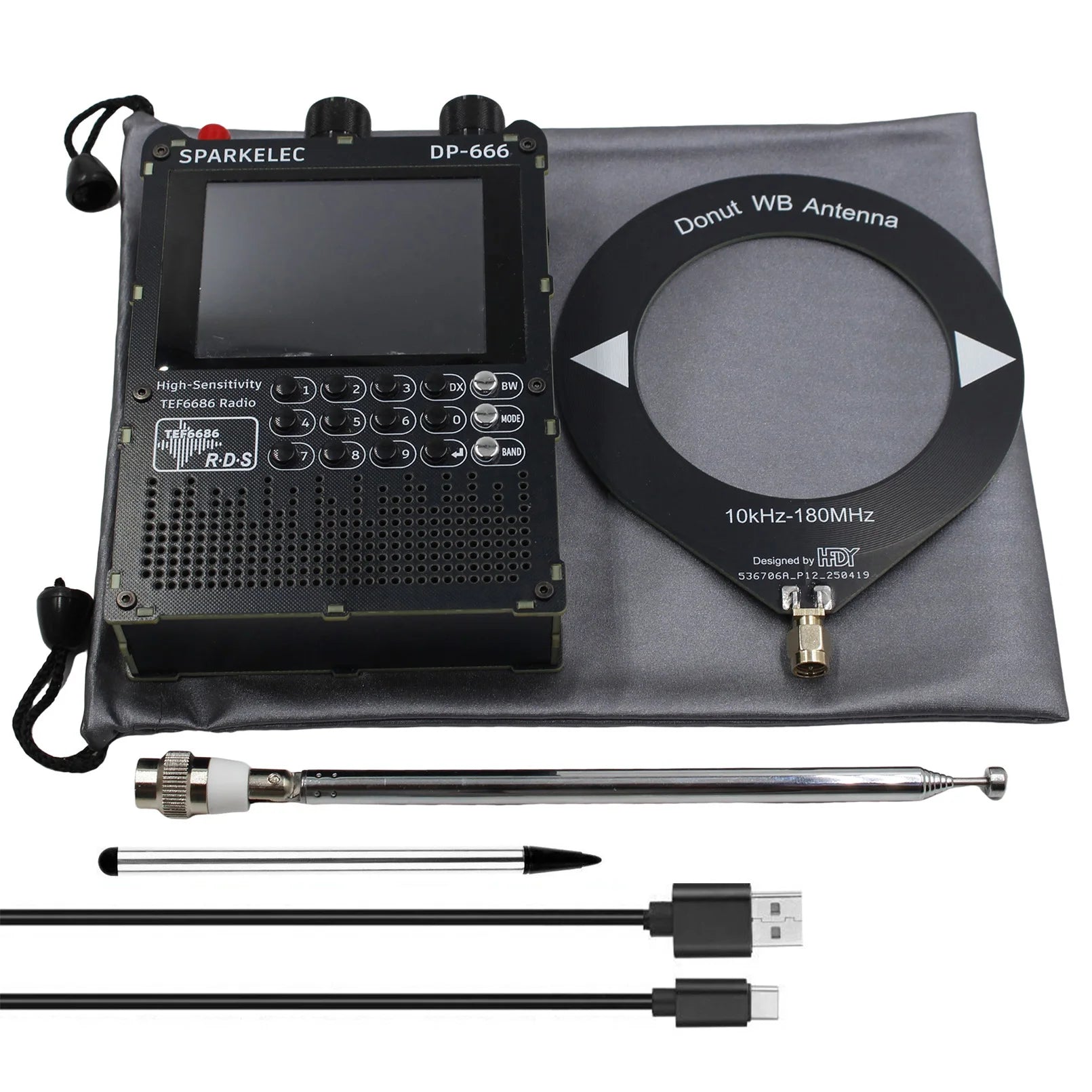 SPARKELEC DP-666 TEF6686 Full Band FM/MW/Short Wave HF/LW Radio Receiver IPS LCD Battery + detail image 6