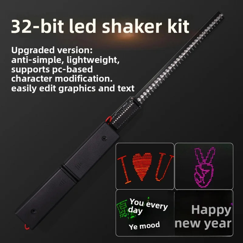 Shake Stick ElectronicDIYKit 32BitLEDFlashing light51Single-chip Microcomputer Production Board Soldering Practice Kit