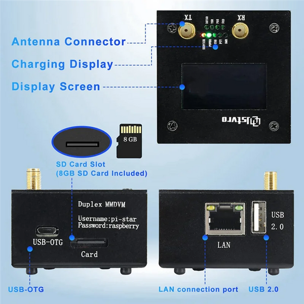 New!!For Raspberry Pi Orange Pi Duplex Hotspot Raspberry Pi Mmdvm Duplex Hotspot Multi-Function Duplex Hotspot Board