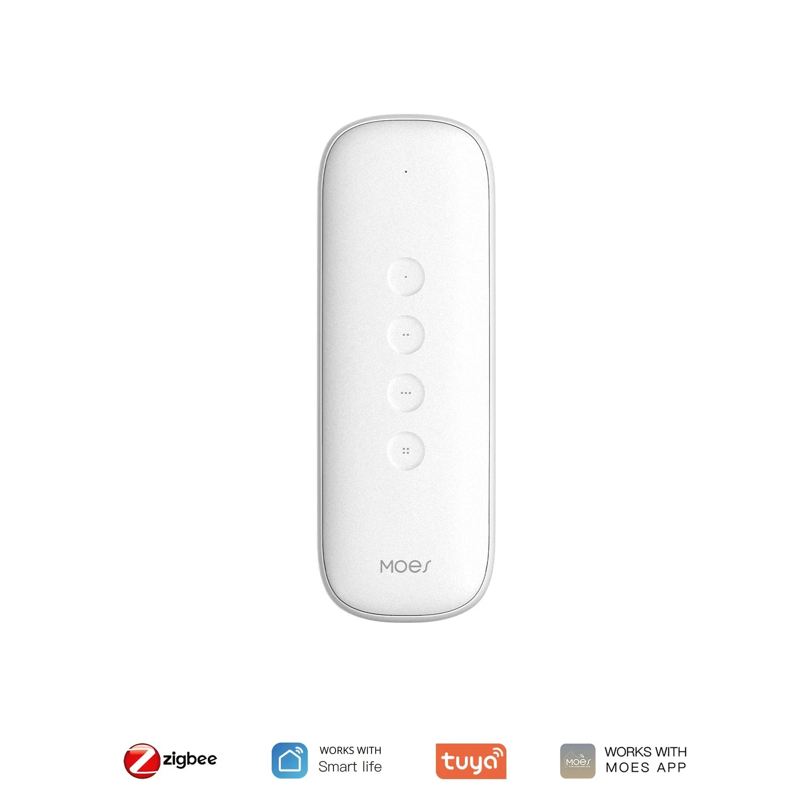 MOES Tuya ZigBee Smart Scene Switch 4-Button Portable Wireless Lightweight Design 12 Scenario Remote Control Battery Powered