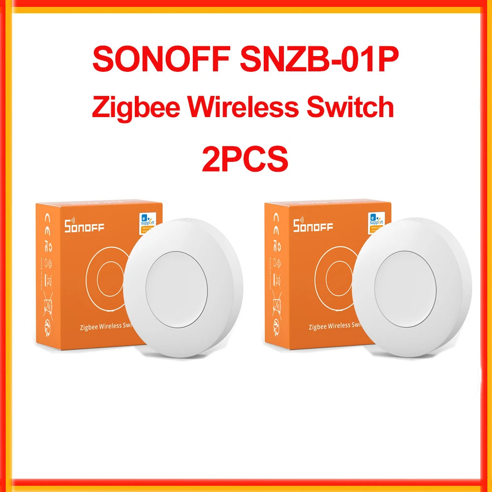SONOFF SNZB-01P Zigbee Wireless Switch Custom Button Action Trigger Alexa Routines Emergency Button Smart Home Automation Module