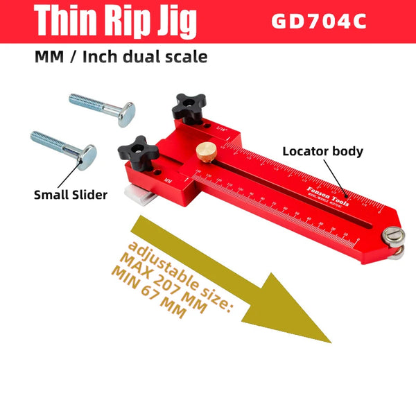 90/140mm Extended Thin Rip Jig Table Saw Jig Guide Saw Locator for Repeat Narrow Strip Cuts Works