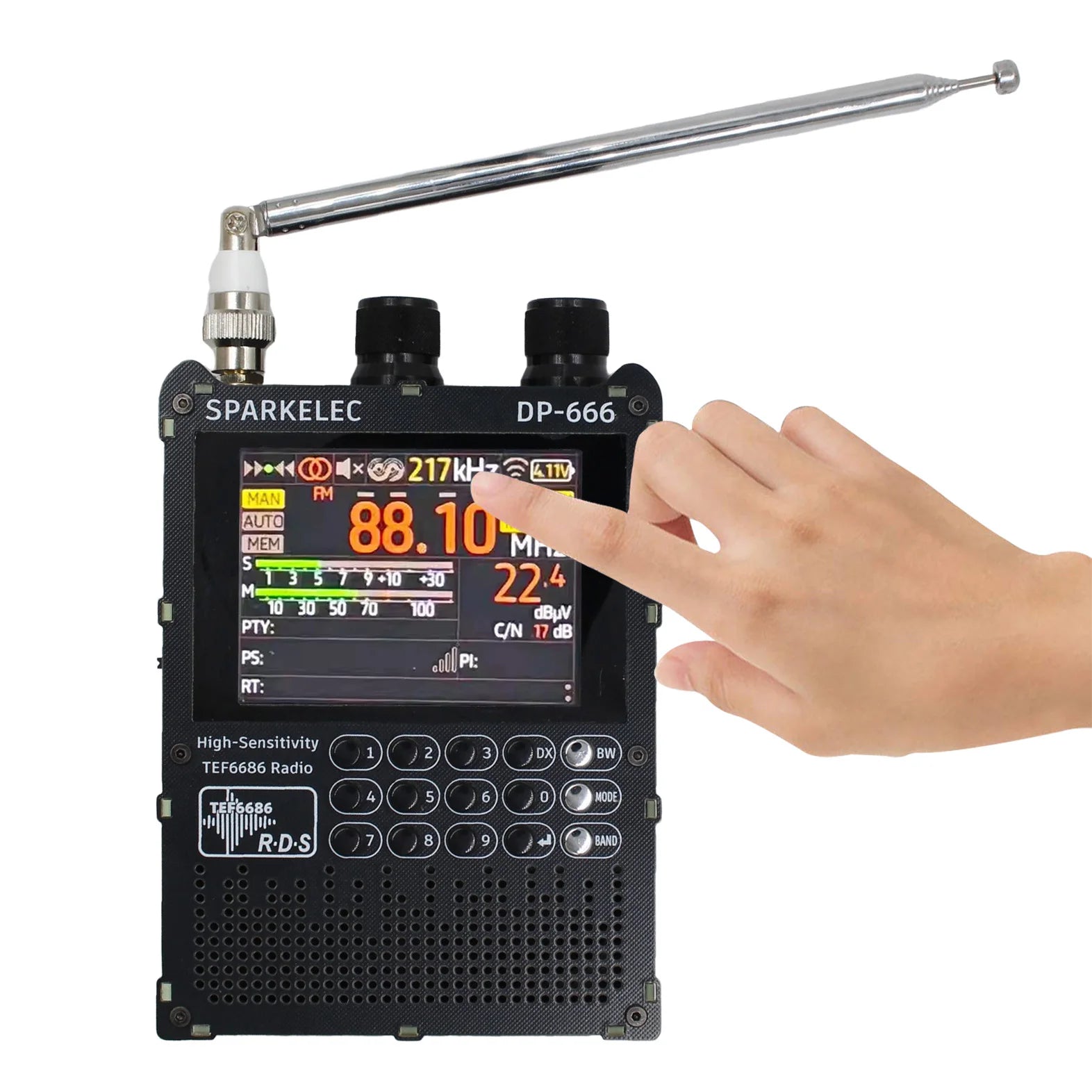 SPARKELEC DP-666 TEF6686 Full Band FM/MW/Short Wave HF/LW Radio Receiver IPS LCD Battery + detail image 2