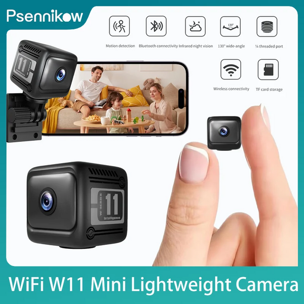 WiFi W11 Mini Lightweight Camera Wireless Remote Monitor Camera Tiny Home IP Camera No Need To Plug in Super-long Battery Life
