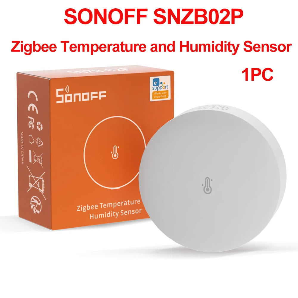 SONOFF SNZB-02P Zigbee Temperature and Humidity Sensor High Accuracy & Fast Refresh Zigbee 3.0 Compatible Comfort Alert eWelink
