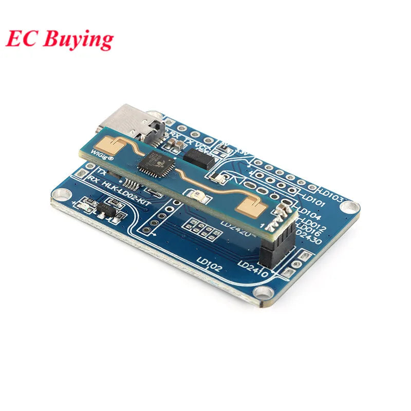 HLK-LD2410B Test Kit LD2410 FMCW 24G Smart Human Presence Status Sensing Radar Heartbeat Detection Sensor Module High Sensitivit