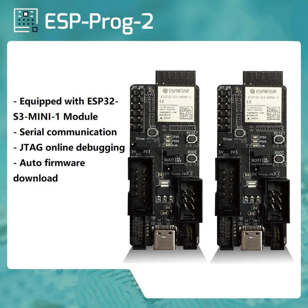 Espressif ESP-Prog-2 Debugger Serial Communication, JTAG In-Circuit Debugging, Firmware Auto Downloader