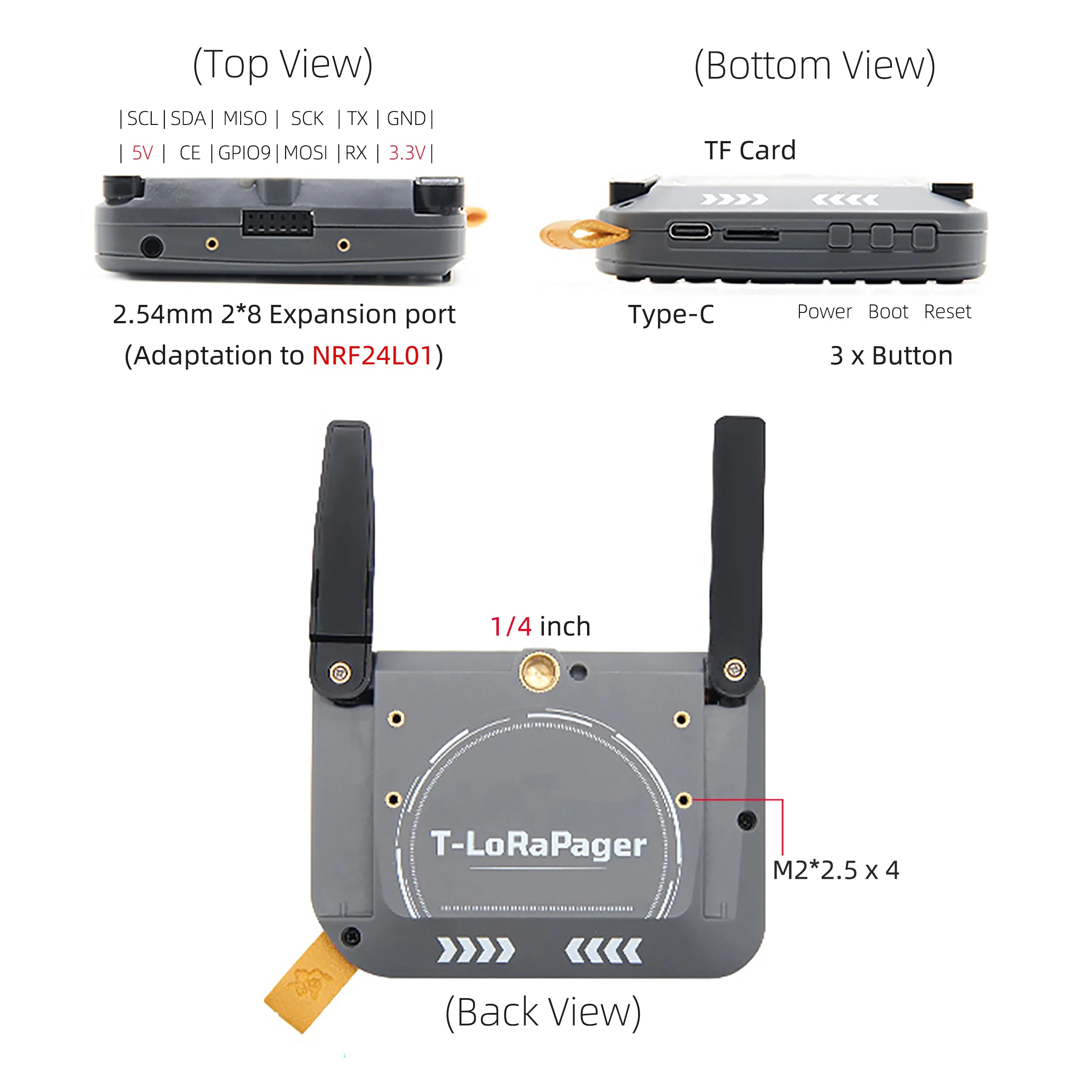 LILYGO® T-LoRa Pager ESP32-S3 Handheld IoT Device, 2.33
