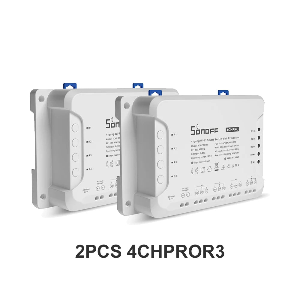 SONOFF 4CHR3 4CHPROR3 4-gang/4 Way Wifi Smart Switch 433mhz RF Control Smart Home Support Alexa Google Smartthings Alice eWeLink
